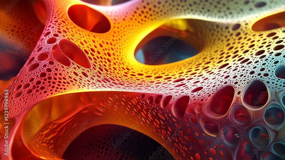 Poster colorful abstract texture showcasing intricate patterns and bright hues in a close-up view of fluid 