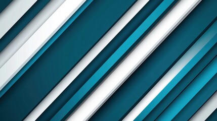 Fototapeta premium Abstract teal and white diagonal stripes background.