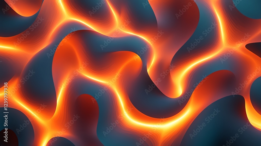 Poster colorful abstract patterns with flowing lines and glowing edges create a mesmerizing visual effect