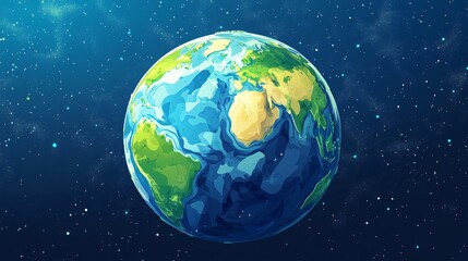 Obraz premium World Sphere: A Realistic Earth Illustration with Detailed Continents and Topography
