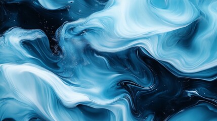 Obraz premium Abstract Blue Swirling Paint Texture Art