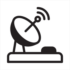 Satellite dish icon vector art illustration.