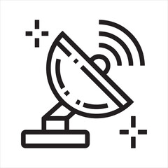 Satellite dish icon vector art illustration.