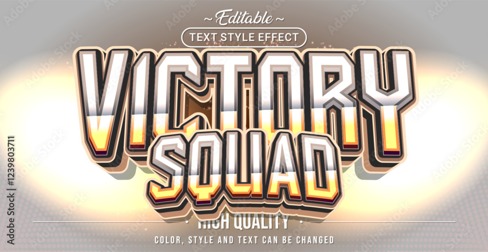 Poster editable text style effect - victory squad text style theme.