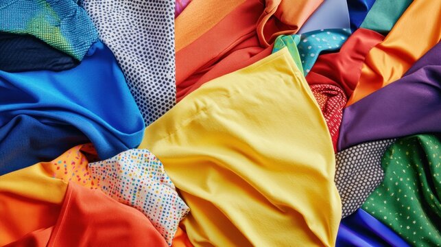 Colorful fabric textures background, textile design