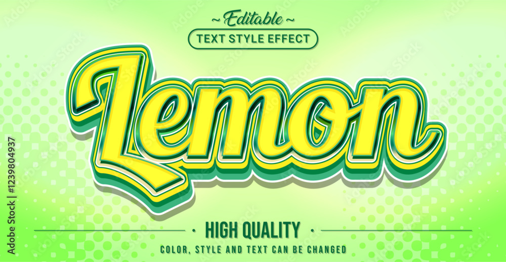 Aufkleber editable text style effect - lemon text style theme.