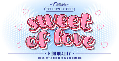 Editable text style effect - Sweet Of Love text style theme.
