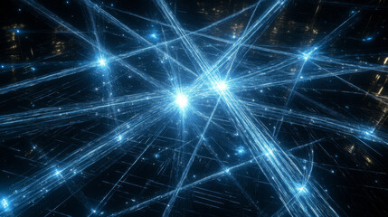 Fototapeta premium Glowing blue lines form abstract network