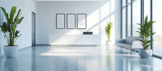Modern Minimalist Office Lobby Interior Design