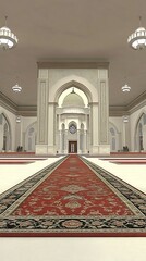 Mosque with open prayer hall and serene atmosphere
