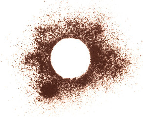 Cocoa powder isolated on white background