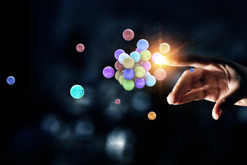 Science concept with sphere model