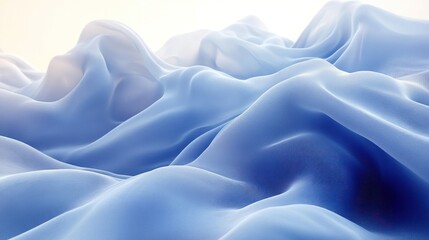 Obraz premium Abstract blue fabric waves, flowing textile texture background.