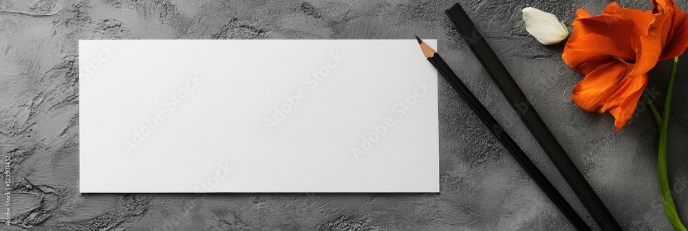 Aufkleber create beautiful drawings with blank paper and drawing tools on a textured gray background with vibr