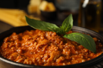 Bolognese sauce, concept of tasty and delicious food