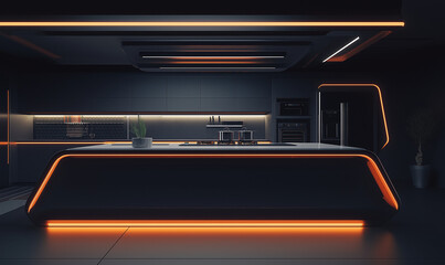 Obraz premium High-Tech Kitchen with AI-Assisted Cooking Devices, The Ultimate Smart Kitchen for Modern Cooking