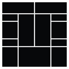 Rectangle empty photo collage grid template background. Tiles and mosaic picture frame for wall mood board and presentation. Family people photo album collage .