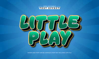 little play editable text effect with a kids and play text style
