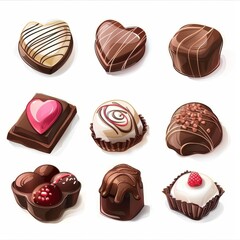 Obraz premium A collection of chocolate candies with hearts on them