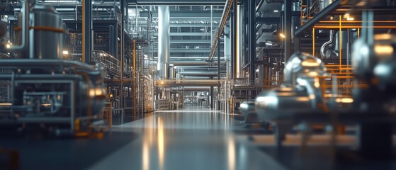 Fototapeta premium Industrial Interior of a Renewable Energy Production Facility