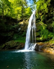 Obraz premium forest landscape with a river 