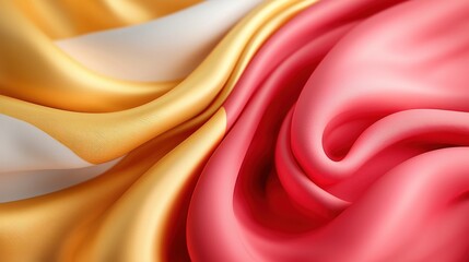 Obraz premium Abstract Draped Silk Fabric in Warm Tones