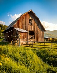 Obraz premium wooden barn in the countryside 