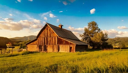 Obraz premium wooden barn in the countryside 