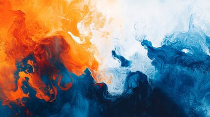 Abstract orange, blanc, and blue background - ai