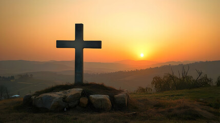cross in the mountains