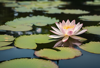 peaceful lotus flower in nature
