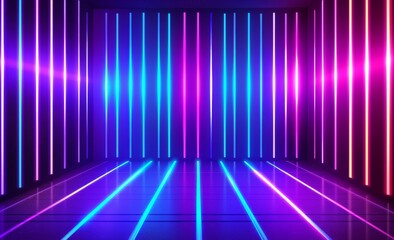 Abstract Neon Light Background with Speed Lines and Technology Vibe
