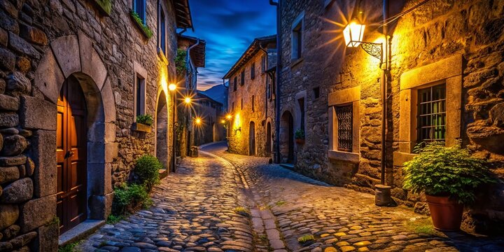 Night Photography: Charming Alleyway in Glurns/Glorenza, South Tyrol, Italy