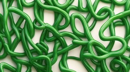 Green paint swirls, abstract texture, white background, design element