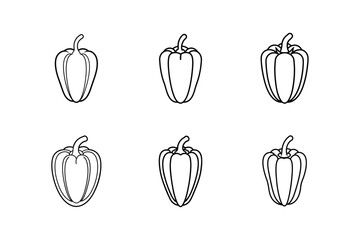 pepper line art vector illustration