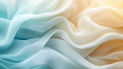 Obraz premium Soft Pastel Fabric Draped in Gentle Waves