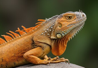 Obraz premium the rare orange vibrant iguana