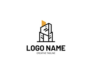 Office building illustration logo