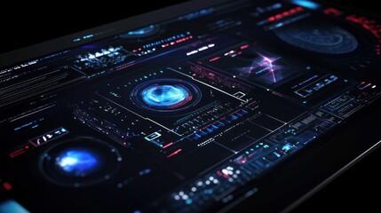 Obraz premium Futuristic Digital Interface Display Screen