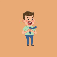 Angry Businessman Cartoon Illustration