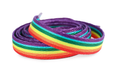 Shoelace in LGBT colors on white background