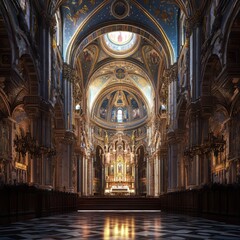 Obraz premium Grand cathedral interior, opulent details