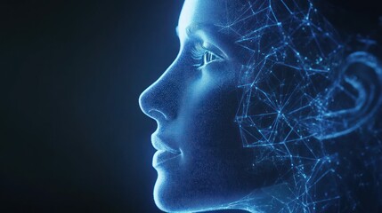 Obraz premium Digital Luminescence: A Profile of AI Consciousness