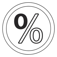 3D percent sign icon symbol on white background for business and sale discount