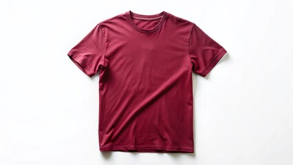 Plain Maroon T-shirt Design Template for Tee Mockup