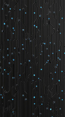 Black circuit board with blue lights