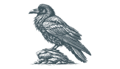 crow vector, raven vector