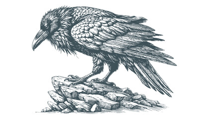 crow vector, raven vector