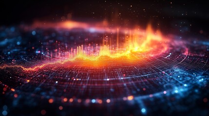 Fototapeta premium Vibrant Waveform Representation in Modern Digital Design