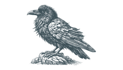 crow vector, raven vector